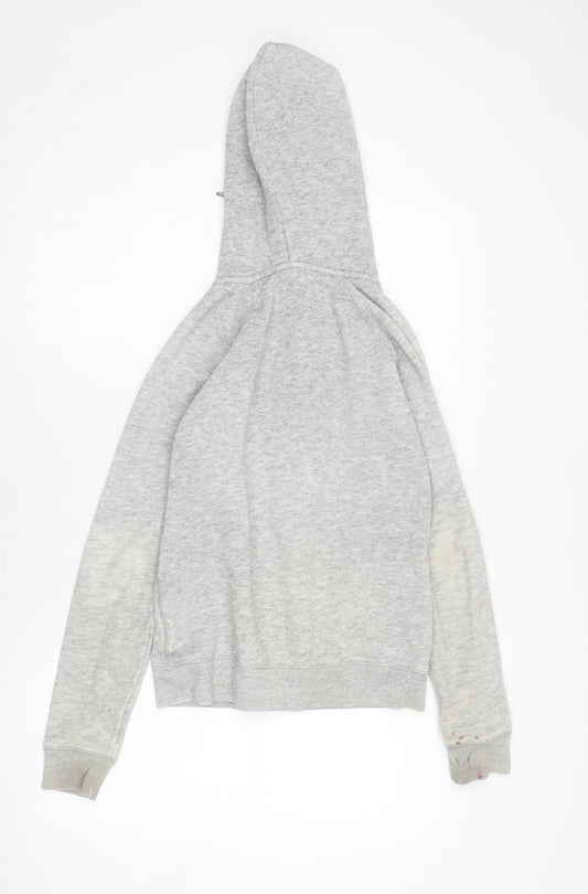 Jack Wills Women's Grey Hooded Jacket Size 8
