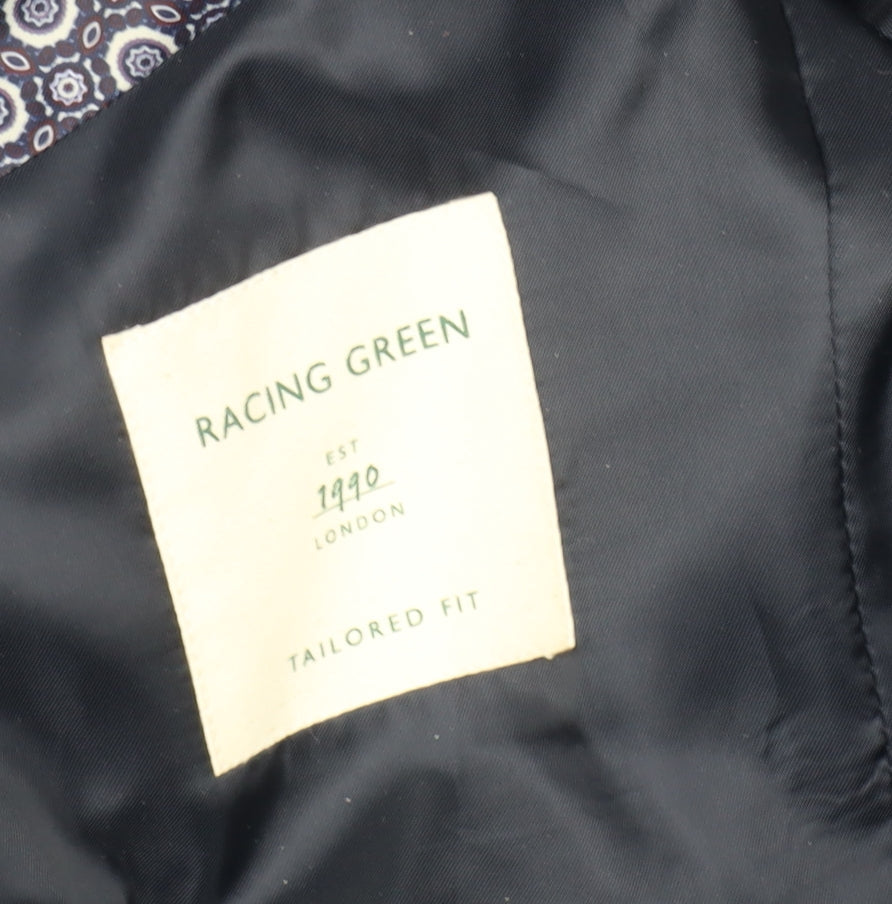 Racing Green Men's Black Blazer Size 40 Regular Fit