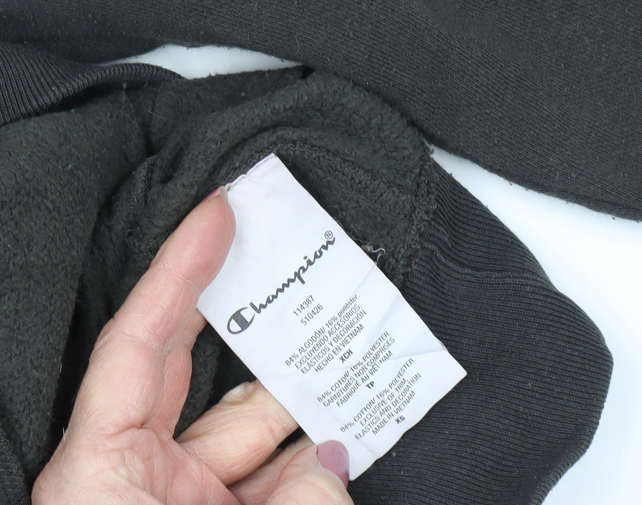 Champion Men's Black XS 1/4 Zip Sweatshirt Logo