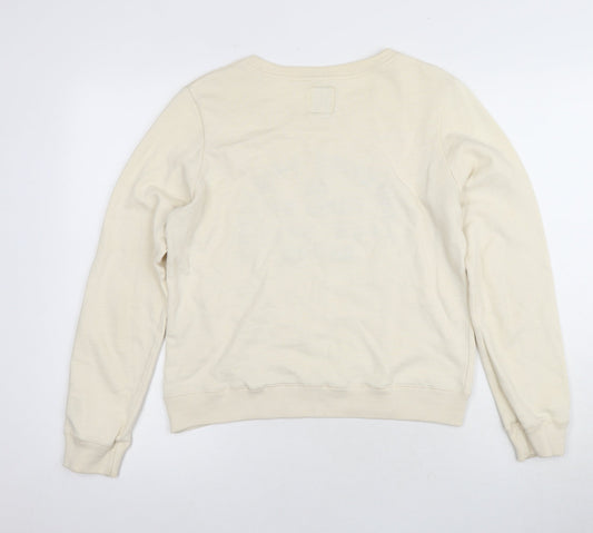 Jack Wills Women's Ivory Logo Pullover Sweatshirt UK 10