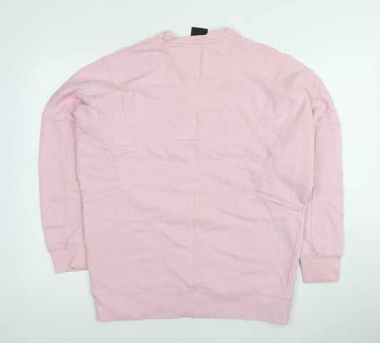 Donnay Women's Pink Cotton Pullover Sweatshirt, Relaxed Fit