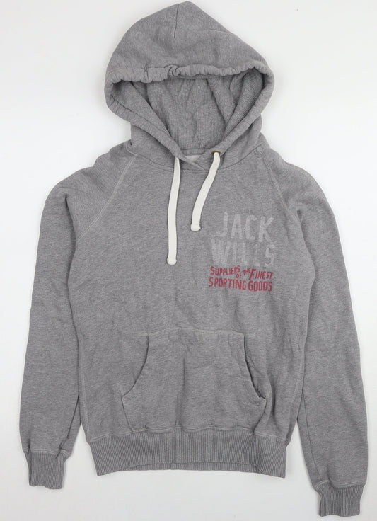 Womens UK 10 Regular Jack Wills Grey Pullover Hoodie