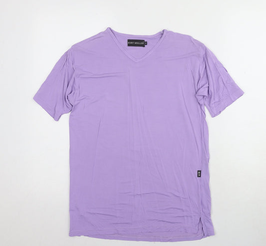 Kurt Muller Unisex Purple T-Shirt, Size S, V-Neck Jersey