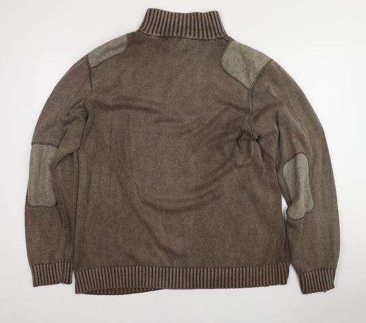 French Connection Men's Brown Pullover L 1/2 Zip