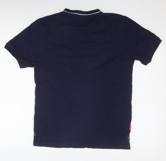 Slazenger Men's Blue V-Neck T-Shirt, Size S, Cotton