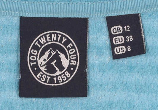 Tog 24 Women's Blue Striped Henley Sweater Size 12