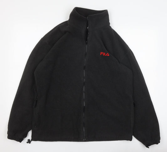 Fila Men's Black Windbreaker Jacket - Size L