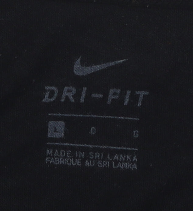 Nike Black Unisex T-Shirt, Large, Crew Neck, Sports