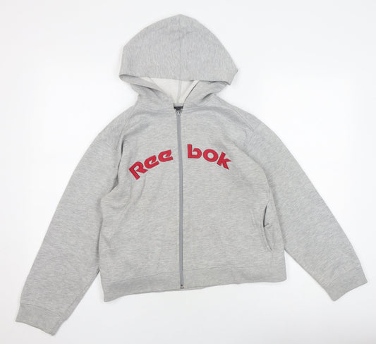 Reebok Women's Grey Hooded Zip Jacket Size 12