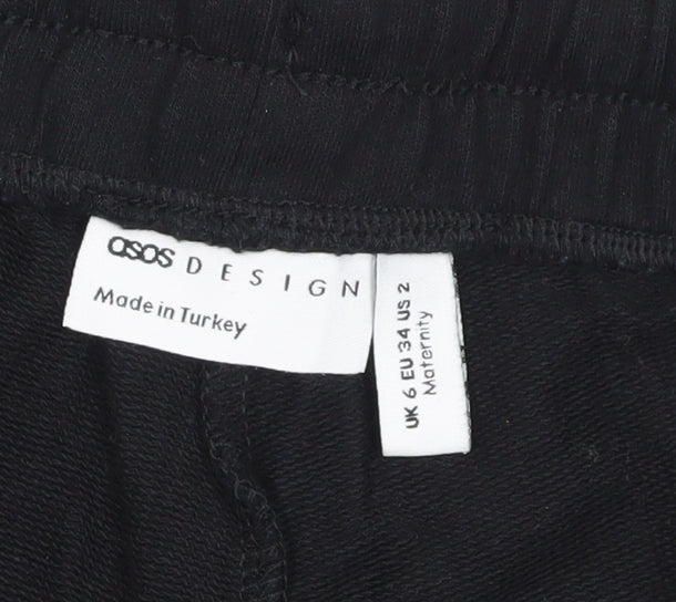 Brand and care label for ASOS Design Women's Black Sweat Shorts XS Maternity
