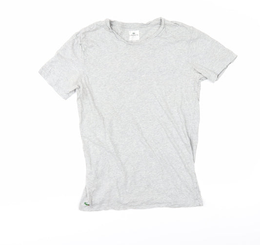 Lacoste Men's Grey Cotton Short Sleeve T-Shirt M