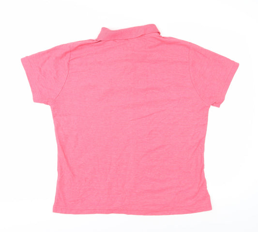 Womens UK Size 18 AFC Bournemouth Pink Cotton Blend Polo
