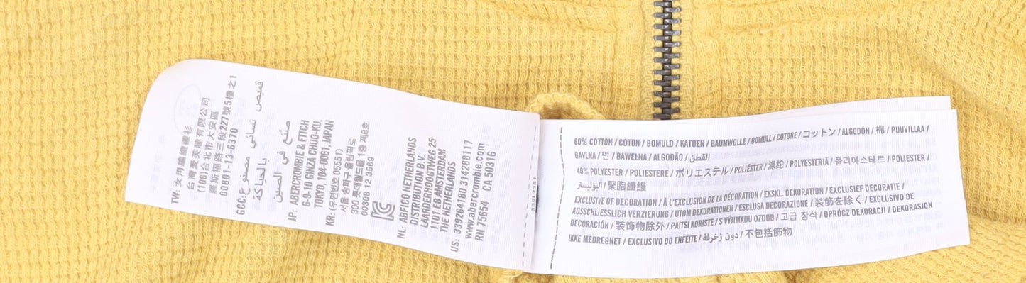 Hollister Women's Yellow Pullover Sweatshirt, Size L, 1/4 Zip