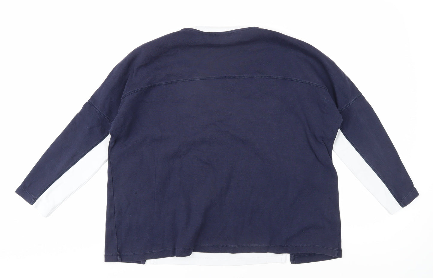 Whistles Women's Blue Jersey T-Shirt, Size S, Colourblock, Casual