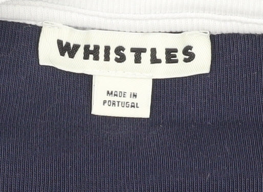 Whistles Women's Blue Jersey T-Shirt, Size S, Colourblock, Casual