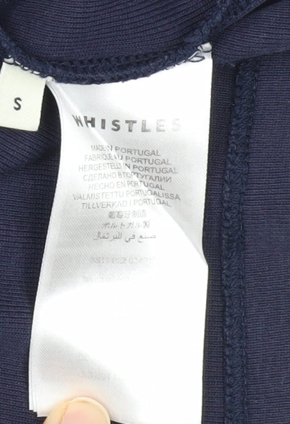 Whistles Women's Blue Jersey T-Shirt, Size S, Colourblock, Casual