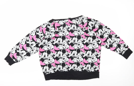 Disney Mickey Mouse Black Jersey Top, Size 24, Women's Casual