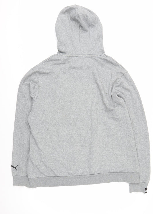 Puma Unisex Grey 2XL Pullover Hoodie, Logo, Fleece
