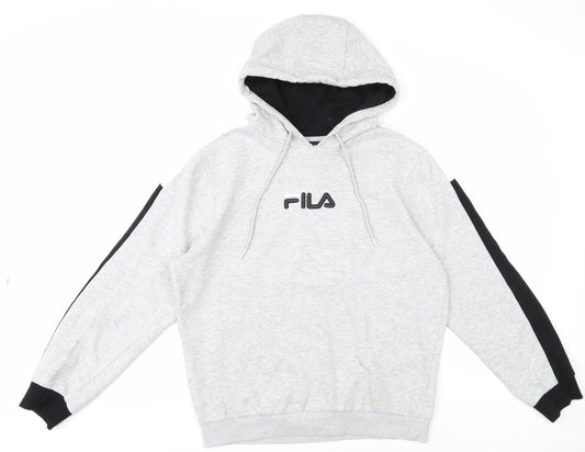 Additional front view of Fila Men's Grey Pullover Hoodie, size S