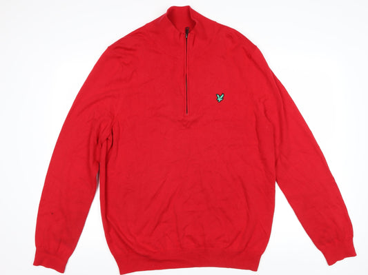 Lyle & Scott Men's Red XL Full Zip Jumper