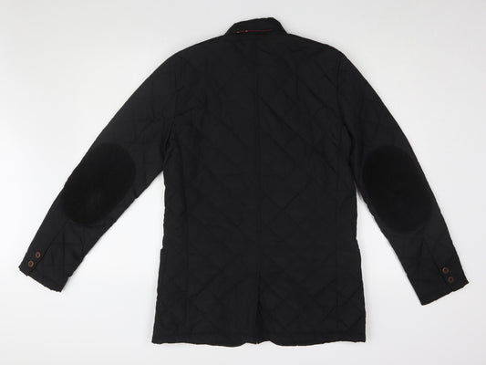 Joules Men's Black Quilted Jacket, Size S, Lined