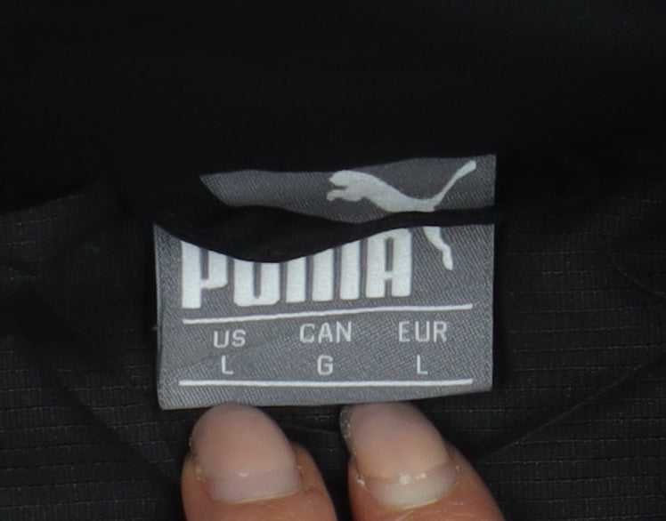 Puma Men's Black Waterproof Rain Coat Football Jacket
