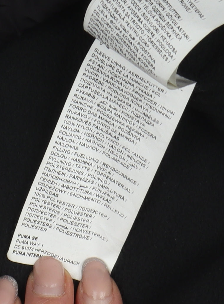 Puma Men's Black L Puffer Hooded Sports Jacket