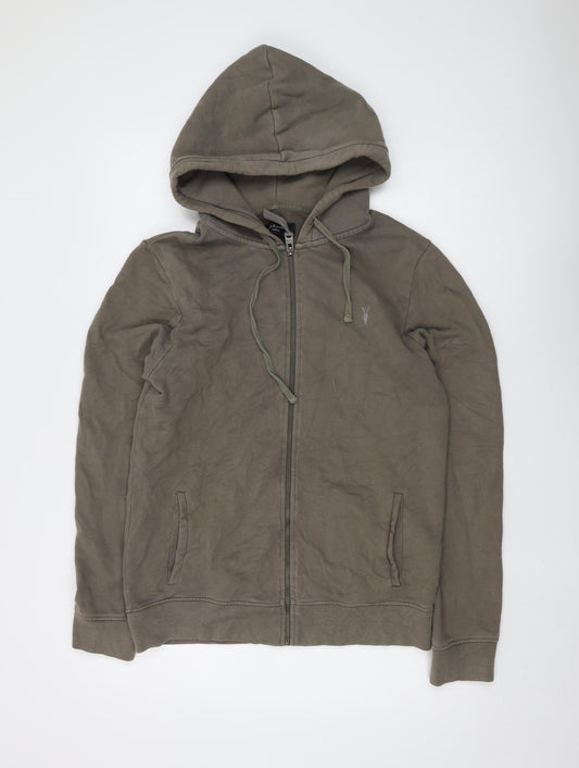 AllSaints Men's Grey Full Zip Hoodie, Size S