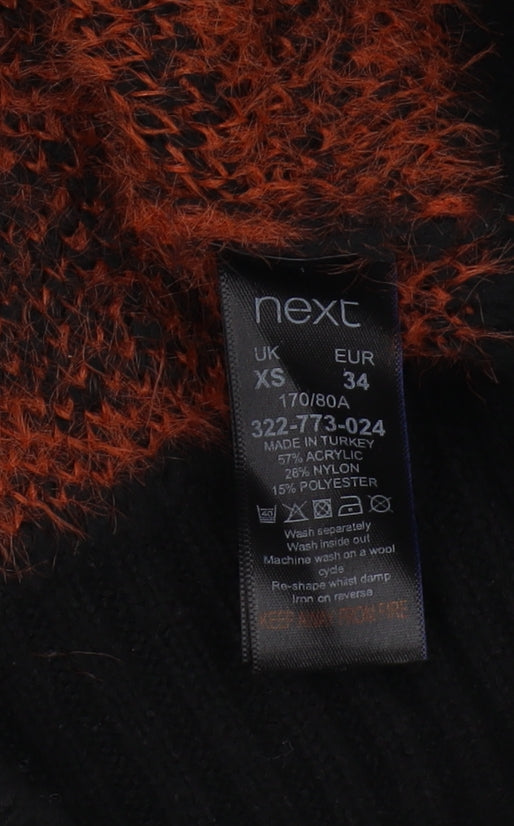 Next Women's XS Black Animal Print V-Neck Jumper