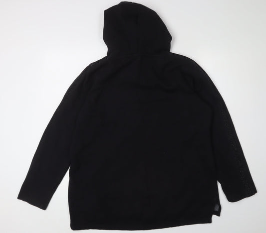 FatFace Women's Black Hoodie, Medium, Classic Cotton Blend