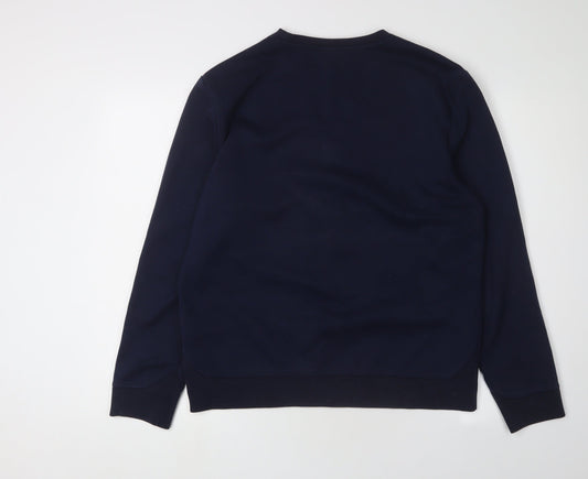 H&M Men's Blue Graphic Print Pullover Sweatshirt M
