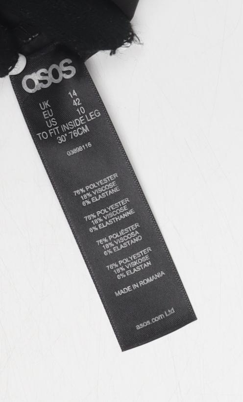 Close-up detail of ASOS Women's Black Trousers, size 10