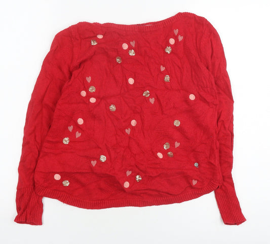 White Stuff Women's Red Pullover Jumper Size 12