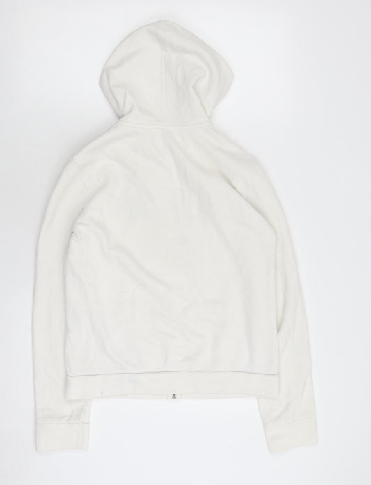 Hollister Women's White Hoodie Jacket S Casual