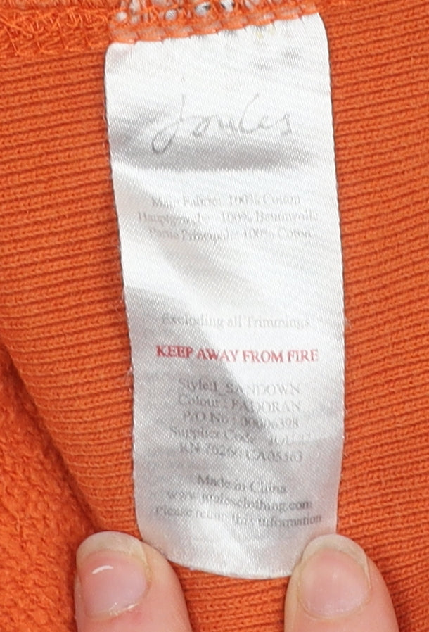 Joules Men's Orange Pullover Hoodie, M, Logo Detail