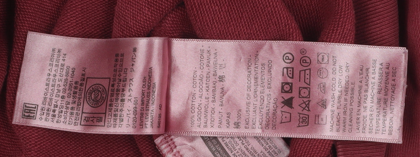 Levi's Red Unisex Crew Neck Sweatshirt Size S