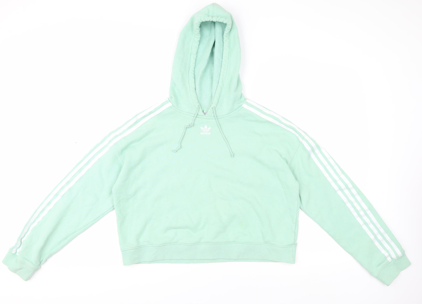 Adidas Women's Green Hoodie Size 14 - Sport Style