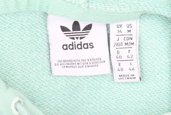 Adidas Women's Green Hoodie Size 14 - Sport Style