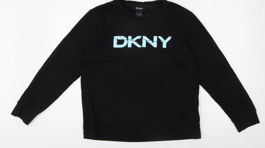 DKNY Unisex Black Long Sleeve Jersey T-Shirt L