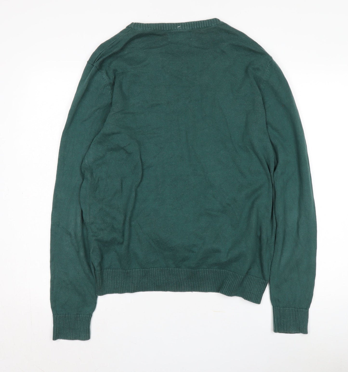 Jack & Jones Men's Green Santa Christmas Jumper Medium