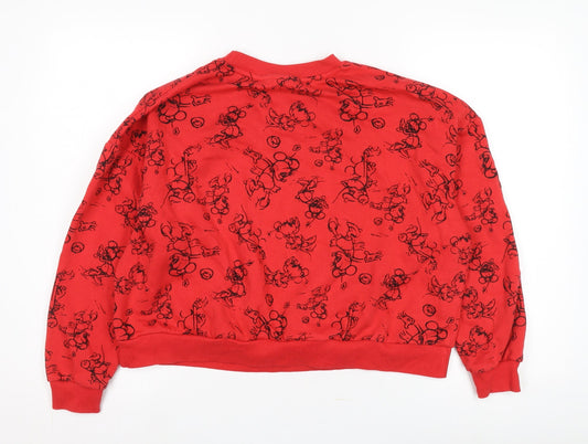 Unisex Adults UK 4XL Regular Disney Red Pullover Sweatshirt