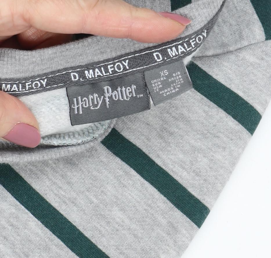 Harry Potter Unisex Grey Striped Pullover Sweatshirt XS