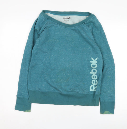 Reebok Women's Blue Sweatshirt - S, Cotton Blend