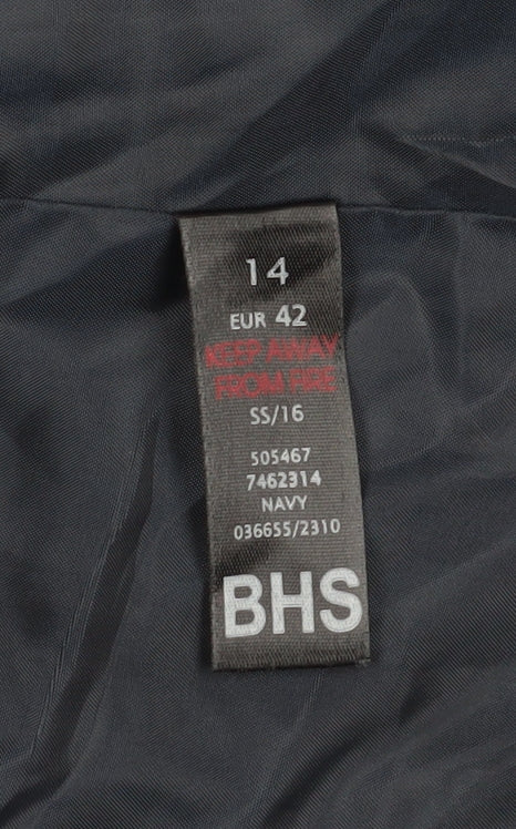 BHS Women's Blue Blazer, Size 14, Regular Fit, Lined