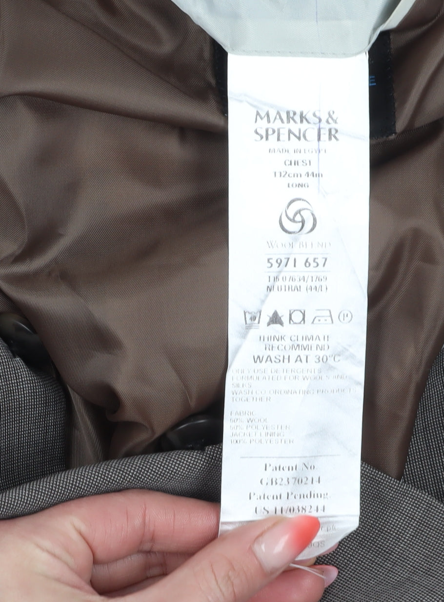 Marks and Spencer Men's Brown 44L Blazer Classic Formal