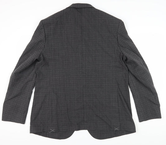 Marks and Spencer Men's Grey Checked Blazer 46L
