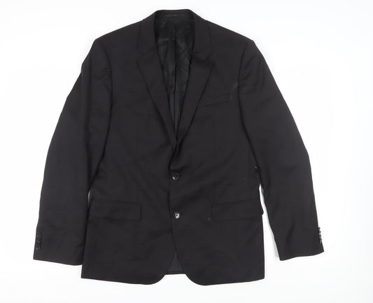 Hugo Boss Men's Black Blazer Size 40R Single-Breasted