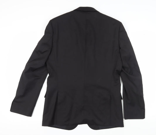 Hugo Boss Men's Black Blazer Size 40R Single-Breasted