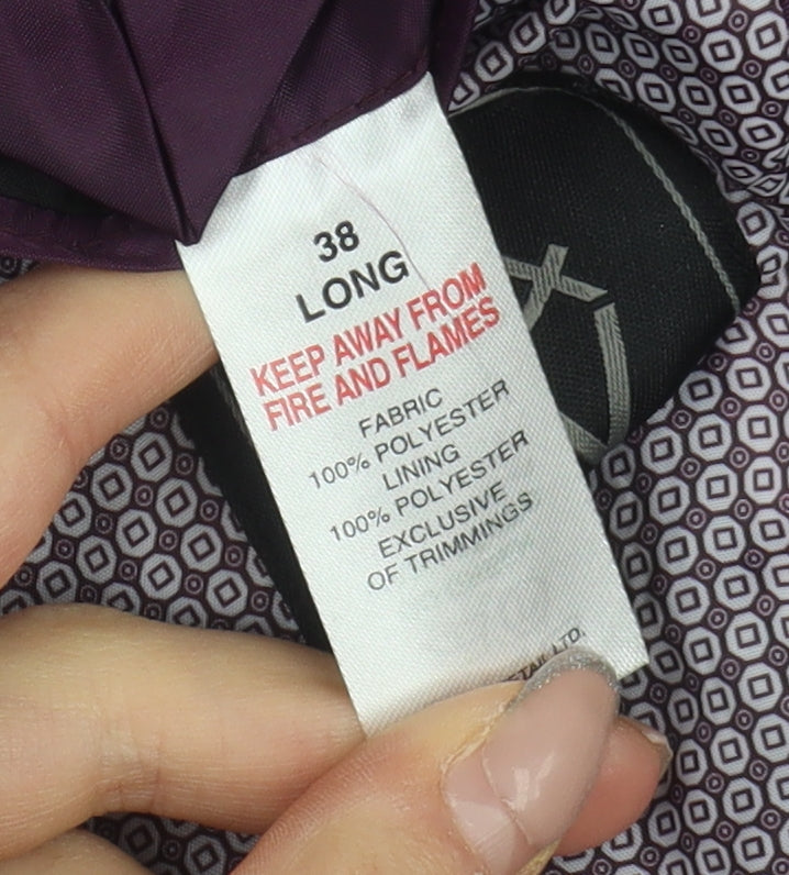 Brand and care label for Taylor & Wright Men's Black Long Blazer 38L Formal