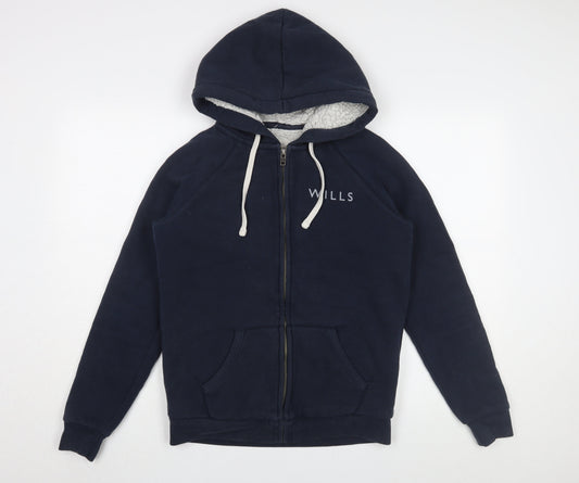 Womens UK Size 10 Regular Jack Wills Blue Cotton Blend Jacket